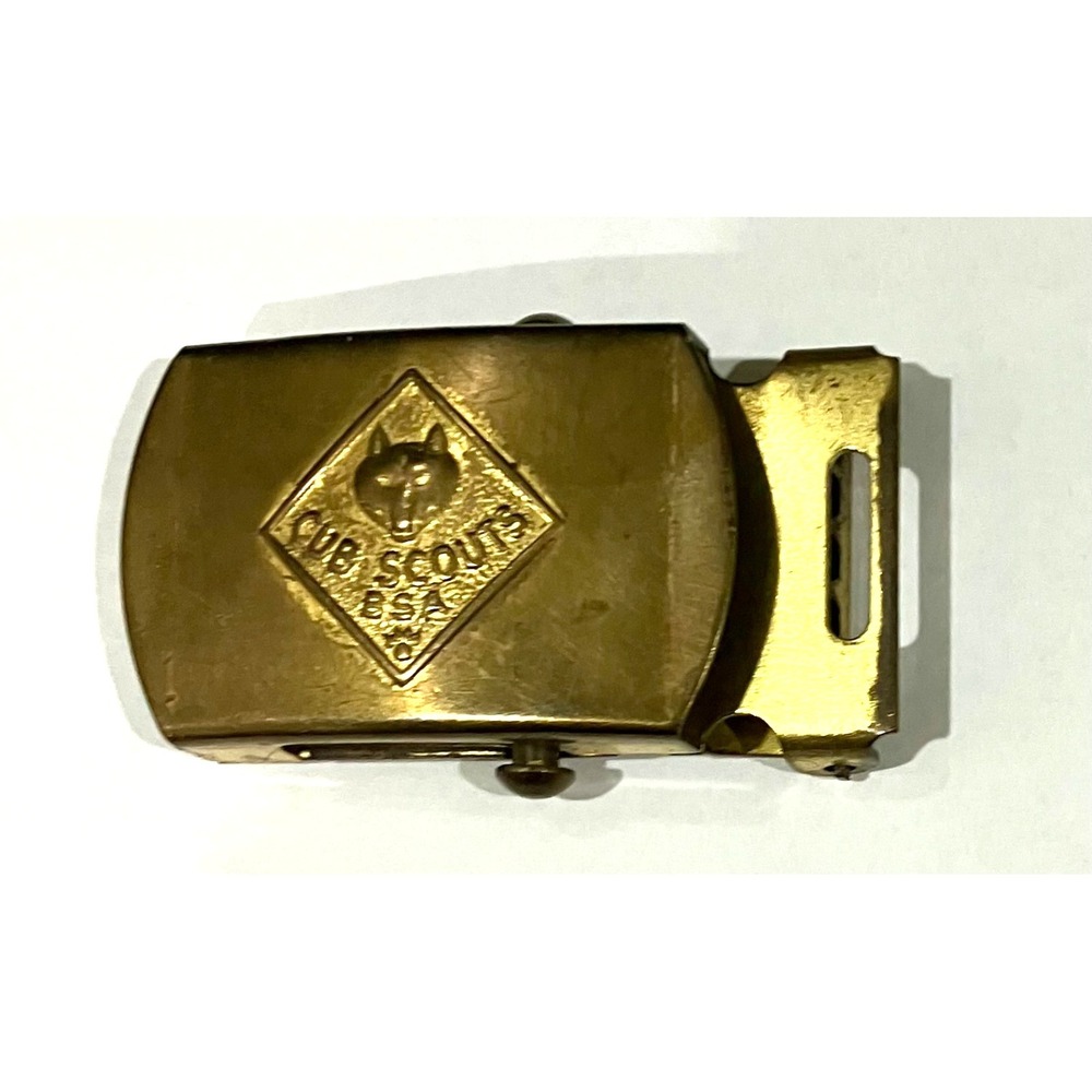 Vintage Boy Scout of American BSA 2 Neckerchief Slide Belt Buckle Bobcat Cub Pin - Picture 3 of 4